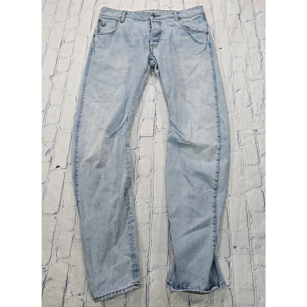 G Star Raw MENS 32X32 ARC 3D Slim Button Fly Denim Jeans Blue Light Streetwear